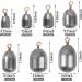 Fishing Weight Sinker Set - Bass Casting Sinker with Ring | 27/62pcs Iron Bell & Water Drop Sinkers for Saltwater & Freshwater Fishing - Buy Online on GoSupps.com