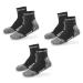 Black Crevice trekking socks I women & men's trekking socks in different colors & sizes I hiking socks with reinforced toes & heel I climate-regulating & breathable i 3 pair 43-46 Short-Black/White
