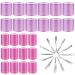 Hair Curlers Rollers, Cludoo 36Pcs Jumbo Big Hair Roller Sets with Stainless Steel Duckbill Clip, 2 Size Self Grip Hair Curlers Rollers for Long Medium Short Thick Fine Thin Hair Bangs Volume 36 Piece Set