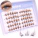 wiwoseo Brown Lash Clusters Colored Lashes Cluster Extensions Individual Brown Eyelashes Cluster Natural Wispy Lash Clusters DIY Eyelash Extensions for Beginners Y-cluster lashes 8-12MM