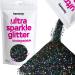 Hemway Eco Friendly Ultra Sparkle Glitter 100g / 3.5oz - Biodegradable Vegan Cosmetic Safe for Craft Face Hair Nail and Festival Makeup - Chunky (1/40 0.025 0.6mm) - Black Holographic Chunky (1/40 0.025 0.6mm) Black ...