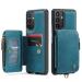 Soonic protective cover for Samsung Galaxy A34 5G leather magnetic wallet card compartment zipper folding envelope with straps stands coin compartment protective cover (A34 blue) A34 blue