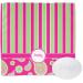 YouCustomizeIt Personalized Pink & Green Paisley and Stripes Washcloth