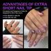 Gelike Extra Short Coffin Nail Tips - 120PCS Full Cover XS Soft Gel X Nails for Extensions | Pre Etched Clear False Press on Nails - PMMA Resin Strong Gel | 12 Sizes Coffin Shaped - Buy Online on GoSupps.com