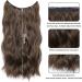 Invisible Wire Hair Extensions | Transparent Wire with Secure Clips | 20 Inch Synthetic Hair Pieces for Women | Balayage Dark Brown to Chestnut Brown - Buy Online on GoSupps.com