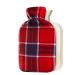 Hot Water Bottle 2 Litre With Fleece Cover Red Check