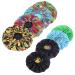 Qianmome Women Double-Layer Extra Large Print Satin Bonnet Sleep Cap African Pattern Fabric Ankara Bonnets 4pcs Style C
