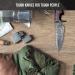 BigCat Handmade Damascus Hunting Knife with Sheath - 10' Fixed Blade Walnut Handle | EDC Survival Knife for Men - Buy Online on GoSupps.com
