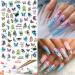 YOSOMK Butterfly Nail Art Stickers Decals - Spring Blue Pink Purple 3D Self-Adhesive Nail Decals for Women and Girls - Acrylic Nails DIY Design - 6 Sheets - Buy Online on GoSupps.com