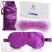 NOLAVA 100% Pure Mulberry Silk Sleep Eye Mask for sleeping |Luxe Silk Eye Cover| Gel Eye mask |Warm Compress|Cool Gel Pack|Light blocking|Adjustable silk band|Beautiful Sleep Gift for Women, Moms, Men Purple