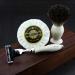 Premium 3 Edge Shaving Razor Kit - Black Badger Hair Brush & Soap in Handmade Wooden Box | Perfect Gift for Men - Buy Online on GoSupps.com