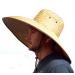 Double Weaved Hard Shell Shade Hat Large Fit Wide Brim Straw Hat Tan