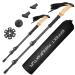 Effect Manufaktur Premium carbon hiking sticks - light 225g per stick cork handle telescopic foldable for Nordic walking women & men - adjustable 53-135 cm