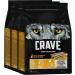 Crave premium dry food chicken with bone marrow and primeval cereals for dogs - grain -free adult dog food with high protein content - 3 x 2.8 kg chicken 8.4 kg (1 Pack)