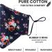 Face Mask Washable UK for Women with Nose Wire 3 Layers Pure Cotton Face Masks for Glasses Wearers | Reusable | Breathable | Filter Pocket | Adjustable air loops (2 x Masks) (Floral - W) - Buy Online on GoSupps.com