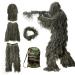 Ghillie Suit, 3D Camouflage Hunting Apparel Including Jacket, Pants, Hood, Carry Bag, Camo Hunting Clothes for Men, Hunters, Military, Sniper Airsoft, Paintball Medium or Large Woodland