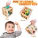 Hellowood Montessori Sorting Play Toy for 1-3 Years | Educational Wooden Motor Cubes & 8 Plug-in Blocks | International Shipping Available - Buy Online on GoSupps.com