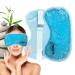 USA Merchant - Hot/Cold Plush Gel Bead Relief Wrap | Freeze Therapeutics by L'AUTRE PEAU | Hot Or Cold Reusable Ice Packs with Flexible Beads (Blue Full Eye Mask)