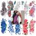 10 Sheets Large Rose Peony Flowers Temporary Tattoo Sleeves For Women Girls Waterproof Colorful Tattoo Stickers Blossom Lady Shoulder Tatoos Leaf Sexy Arm Body Watercolor Pattern. Color2