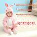 Doladola Baby Cartoon Animal Hooded Onesie Pajamas Romper (0-3 Months) - Rabbit Design - Buy Online on GoSupps.com