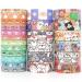 WAPETASHI Cute Washi Tape Set - 24 Rolls Kawaii Animals Gold Foil Decorative Masking Tape for Journaling, Scrapbooking, Kids DIY Crafts, Gift Wrapping, Aesthetic Supplies, Planners, Bullet Journal