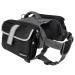 PETAMI Hundred sack saddlebag for medium-sized large dogs dog saddle bag for dogs to wear dishes saddlebag for hiking with reflective safety side pockets vest dogpack medium black
