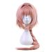 Xingwang Queen Anime Long Pink Mixed A Little White Braid Cosplay Wig Women Girls' Party Hair Synthetic Wigs+ Free Cap (Braided Ponytail)