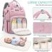 Viedouce Waterproof Baby Changing Bag | Large Capacity Diaper Bag | Multifunctional Pink Backpack with Diaper Support & Stroller Straps - Buy Online on GoSupps.com