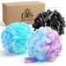 Bath Shower Pouf Large 75g XL Mesh Pouf Shower Ball Bath Loofah Sponge Pouf Body Exfoliating Bath Sponge Shower Sponge Body for Men and Women Silky and Smooth Skin Cleansing(3color)
