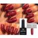 Bluesky NAIL GEL POLISH RED GLITTER Red MERLOT Multi Glitter Sparkle BLZ12 Christmas UV LED Soak Off 10ml