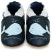 Baby Shoes with Soft Sole - Baby Girl Shoes - Baby Boy Shoes - Leather Toddler Shoes - Baby Walking Shoes 0-6 Months Blue Whale