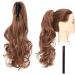 45cm Wavy Light Auburn Claw Clip-In Ponytail Extensions Real Hair Look - Buy Online on GoSupps.com