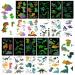 10 Sheets Dinosaur Temporary Tattoos Kids  Glow In The Dark Tattoos Temporary for Kids Waterproof Cartoon Temporary Tattoos for Kids Birthday Halloween Party Decorations