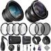58mm Altura Photo Professional Accessory Kit for Canon EOS Rebel T8i T7i T7 T6i T6 SL3 DSLR  Wide Angle & Fisheye Lens, Filter Kit (Macro Close-Up Set, UV, CPL, ND4) & More Accessories Standard Packaging