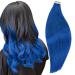 Runature real hair extensions tape blue smooth tape in extensions real hair 55cm long hair tapes real hair 10 pieces 25g color #blue 55cm tp #blue