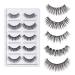 Jessup False Eyelashes Natural Look Fake Eyelashes 5 Pairs Pack Wispy Lashes Faux Mink Eyelashes 3D Short Fluffy Reusable False Lashes FE503 A-FE 503