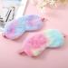 2 Pack Plush Sleeping Mask | Soft Fluffy Eye Cover for Women & Kids | Comfortable Travel Eye Mask with Rainbow Faux Fur - Buy Online on GoSupps.com