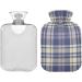 Buy Naanle Hot Water Bottle with Cover - Violet Tartan Plaid 2L | Back Pain Relief & Cold Therapy - Buy Online on GoSupps.com