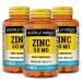 Mason Natural Zinc 50 mg - Improved Immune System Function Supports Antioxidant Health Aids Absorption of B Vitamins 100 Tablets (Pack of 3)