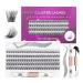 Individual Lashes 120 Cluster Lashes DIY Eyelash Extension Thin Band Wide Stem Lash Clusters with Tweezers and Lash Bond and Seal Lash Extension Kit Mix 10-16mm Length C/D Curl - OP17 120 clusters kit - OP17