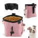 Svalor treats for dogs robust feed bag dogs versatile hands free treat bag feed bag dog training with feces bag dispenser and adjustable belt (pink) pink