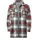 Routinfly Women's Lounge Lapel Plaid Shirt Jacket - Casual Long Sleeve Shacket & Blouse Coat for Every Occasion | International Shipping Available - Buy Online on GoSupps.com