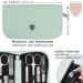 Three Swords 8-Pc Manicure Set 'Roma' | High-Quality Mint Leather Nail Care Kit | Scissors Clippers Tweezers & Glass Files - Buy Online on GoSupps.com