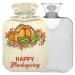 Naanle pumpkin Happy Thanksgiving hot bottle with reference transparent hot water bottle heat bottle for bed handfoot warmer pain relief heat and cold therapy small 1l