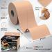 Physix Gear Sport Kinesiology Tape - Waterproof Muscle Support Adhesive - 2in x 16.4ft Roll - Injury Recovery Aid - Beige Nude (2 Pack) - Buy Online on GoSupps.com
