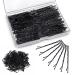 200 pieces of hairpins bobby pins with 100 pieces of hair tie very stable updos Accessories metal hairstyles accessories hairpins wedding hair clips for women girls children's hairdressing salon -black hair needles