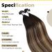 UGEAT Pre Bonded Flat Tip Hair Extensions - Balayage Ombre Keratin Fusion Glue Tips #1B/4/27 - 20 Inch 50g 50 Strands - Natural Black to Dark Brown and Blonde - Buy Online on GoSupps.com