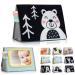 Soft Tummy Time Book with Large Stimulating Baby Safe Mirror - Fun High Contrast Montessori Toy w/ Mirror  Crinkle Paper & Silicone Teether - The Perfect Toy For Safe Early Newborn/Infant Development