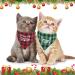 ADOGGYGO Christmas Cat Collars 2 Pack with Bell - Adjustable Bandana Collar in Red Green Plaid for Cats Kittens - Buy Online on GoSupps.com