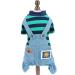 Ranphy Striped Cute Jumpsuit for Young Dogs - Cotton Pajama Shirt & Denim Jacket for Chihuahua & Yorkshire - Summer Outfit in Blue & Green - Buy Online on GoSupps.com